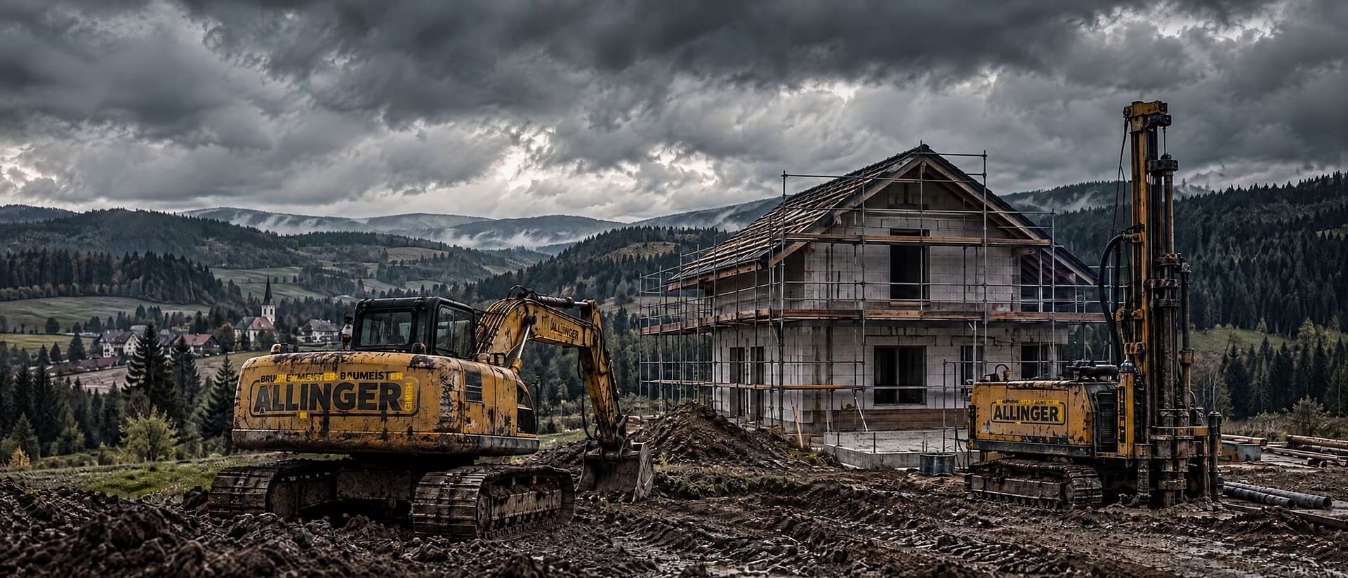 KI-generiertes Bild: Baustelle im Waldviertel